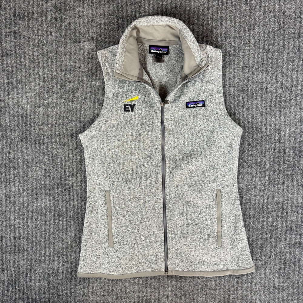 Patagonia Better Sweater Fleece Vest Womens Sz SMALL Gray Outdoor Hiking Logo